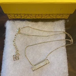 Kendra Scott Gold Necklace with Rectangle Crystal